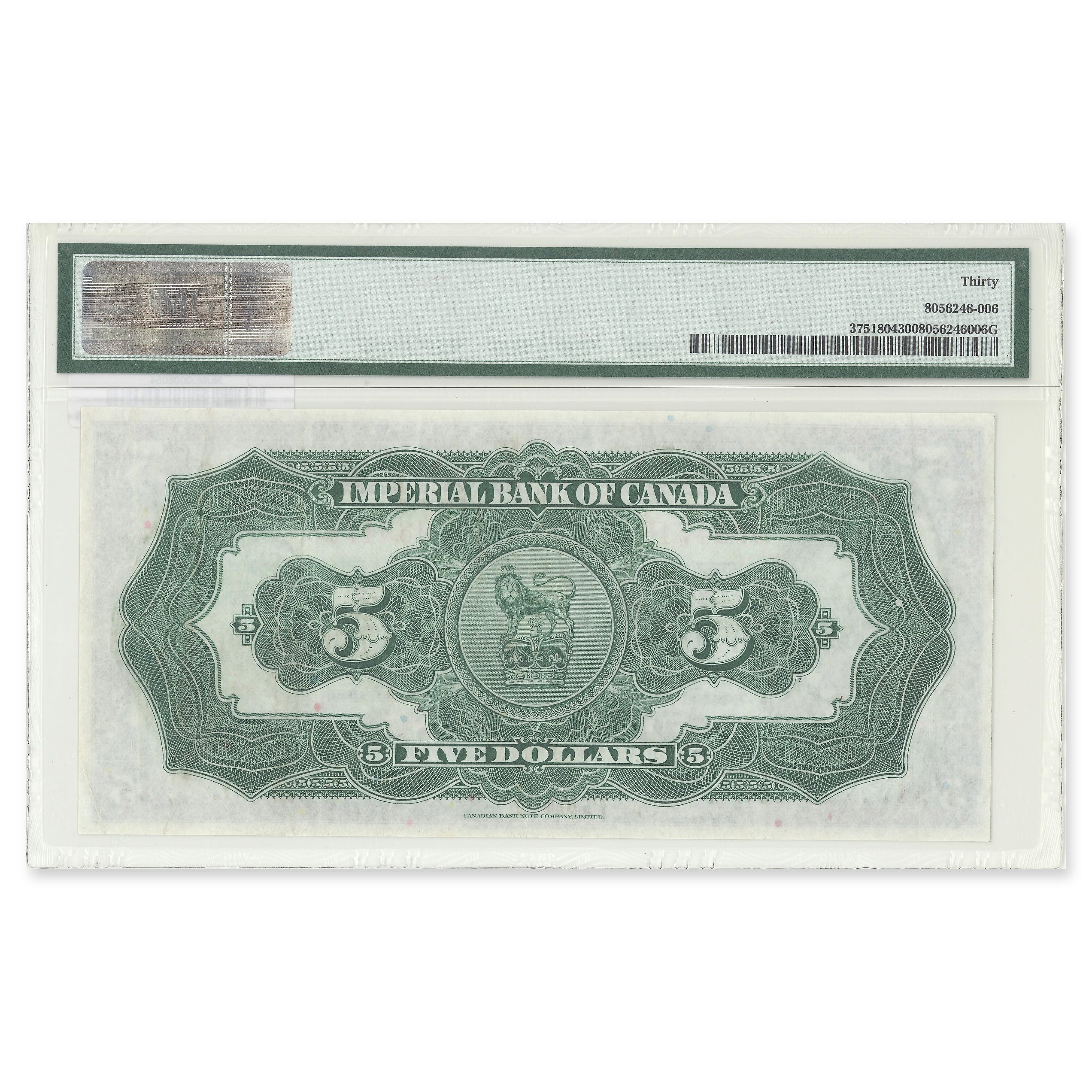 $5 1923 375-18-04 Imperial Bank of Canada Rolph-Phipps Prefix U PMG VF-30