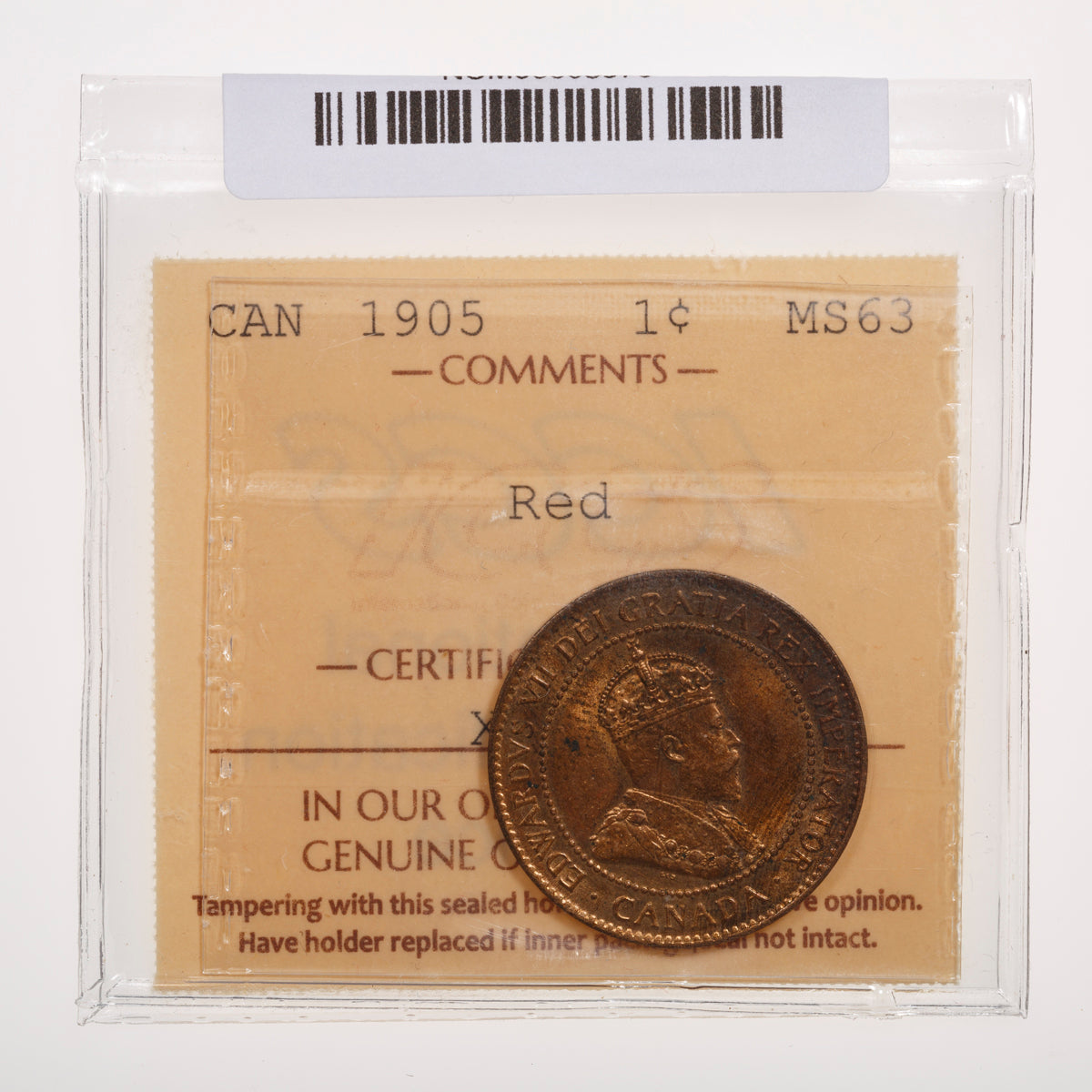 1 Cent 1905 Red ICCS MS-63