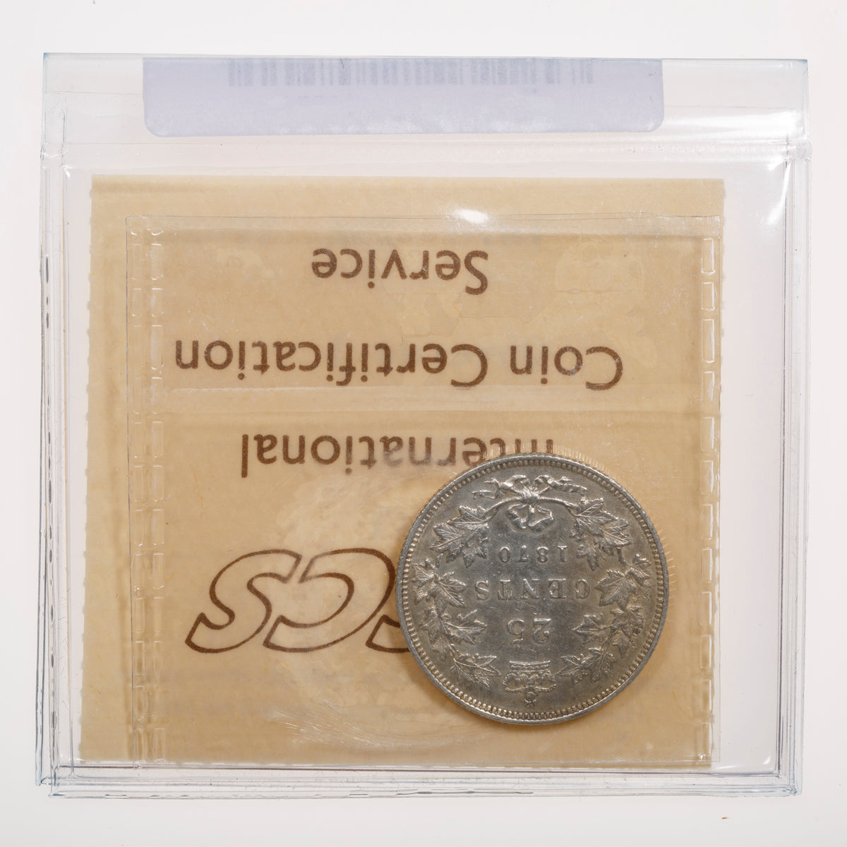 25 Cent 1870 Obverse 1 ICCS VF-20