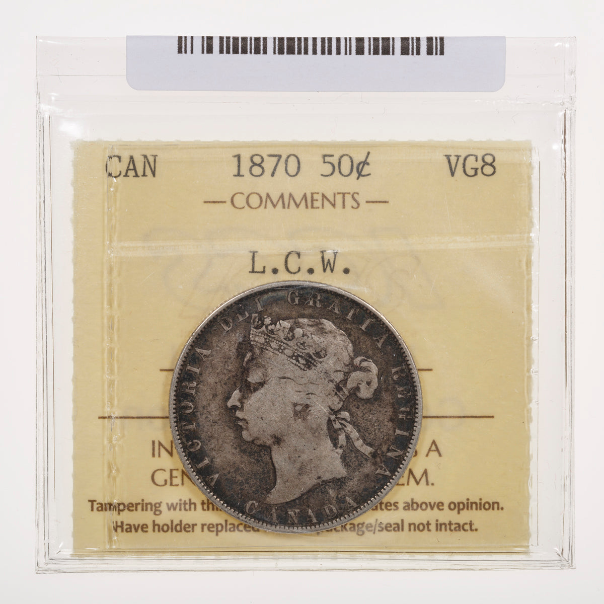 50 Cent 1870 LCW ICCS VG-8