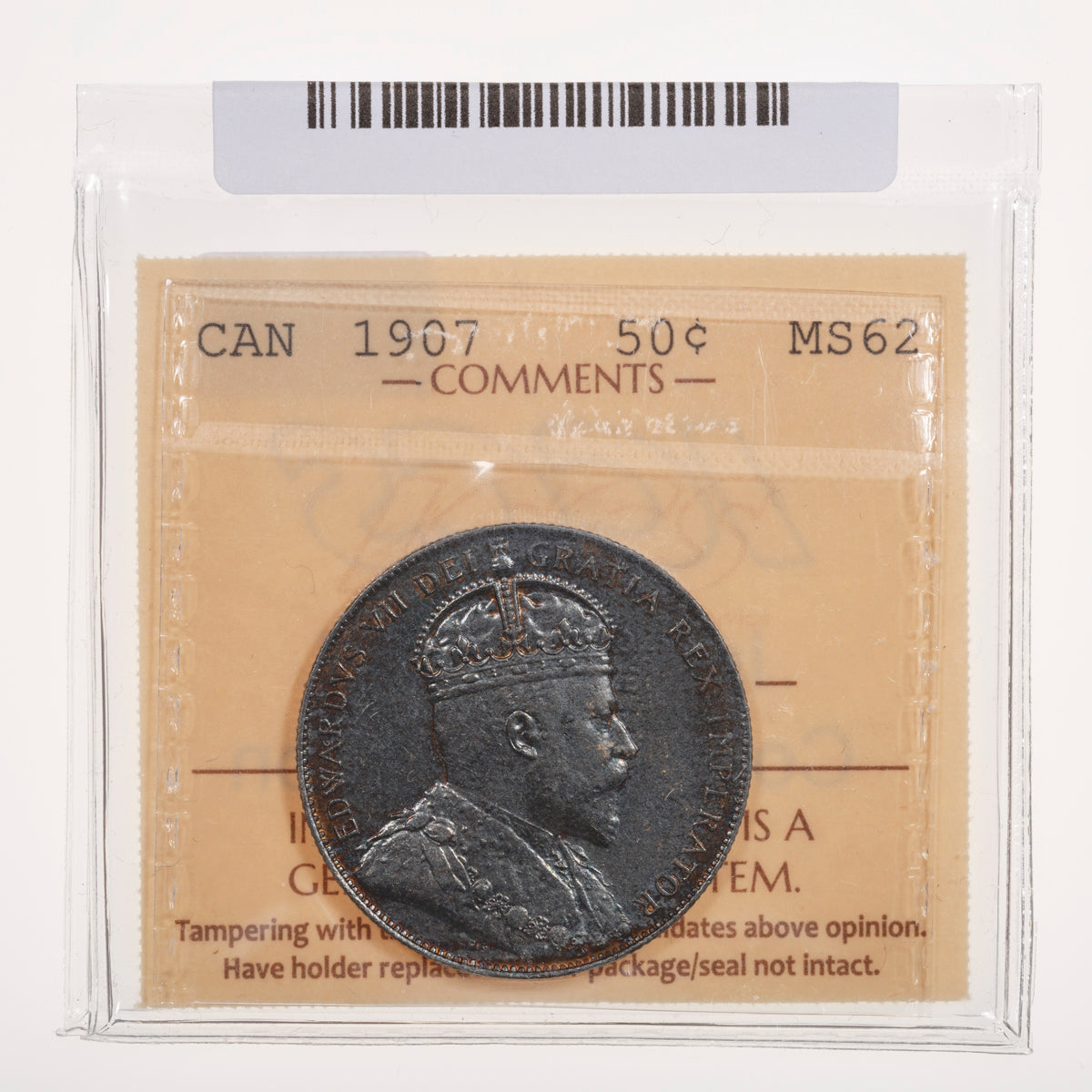 50 Cent 1907 ICCS MS-62