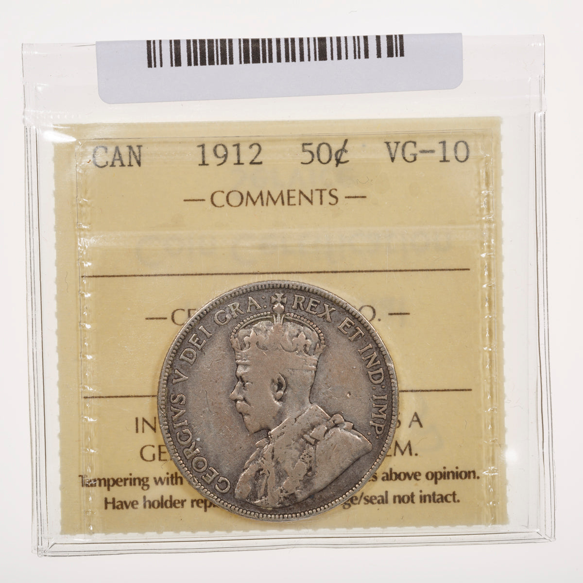 50 Cent 1912 ICCS VG-10