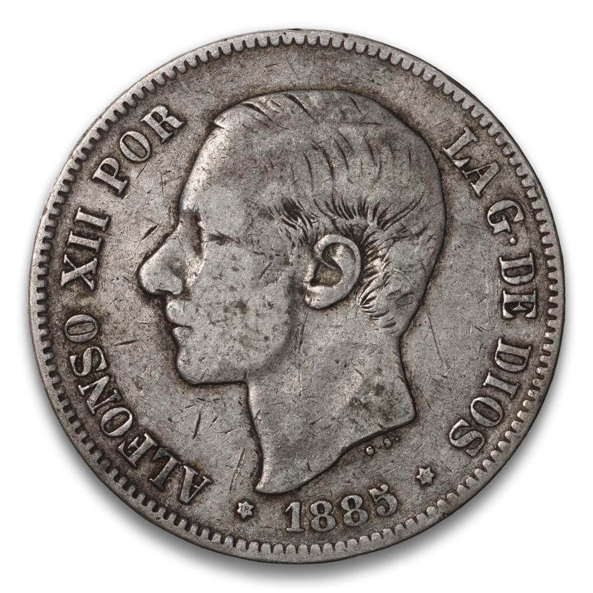 Spain Silver 5 Pesetas 1883