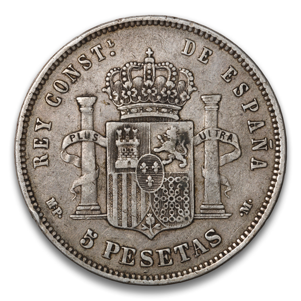 Spain Silver 5 Pesetas 1888 MP M