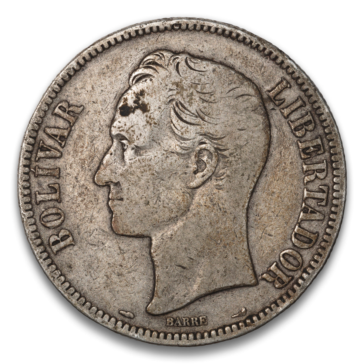 Venezuela Silver 5 Bolivares 1911