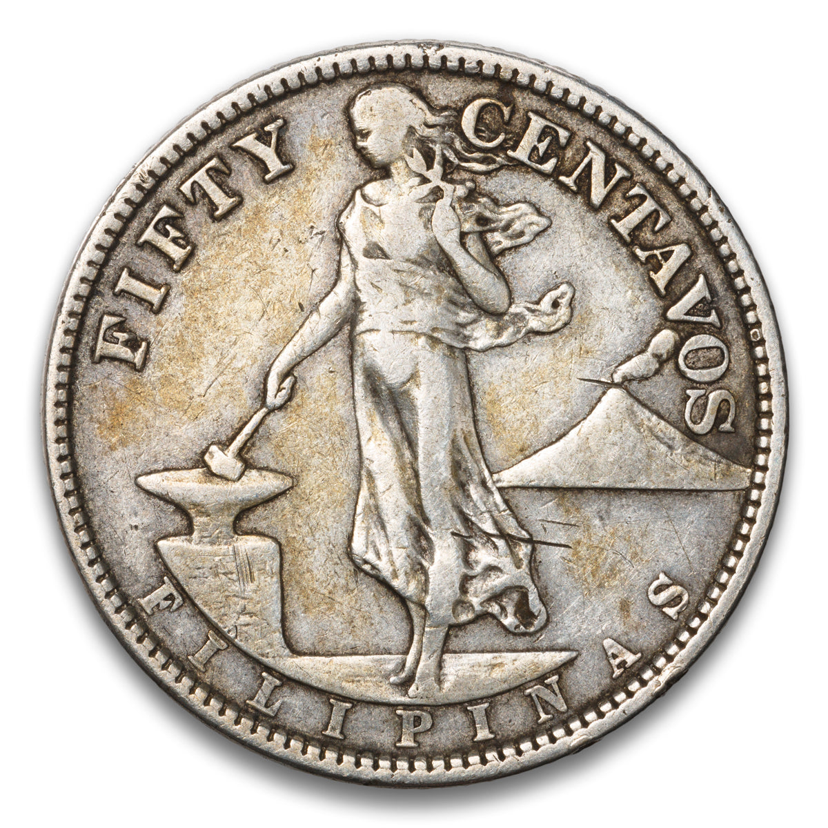 Philippines United States Silver 50 centavos 1921