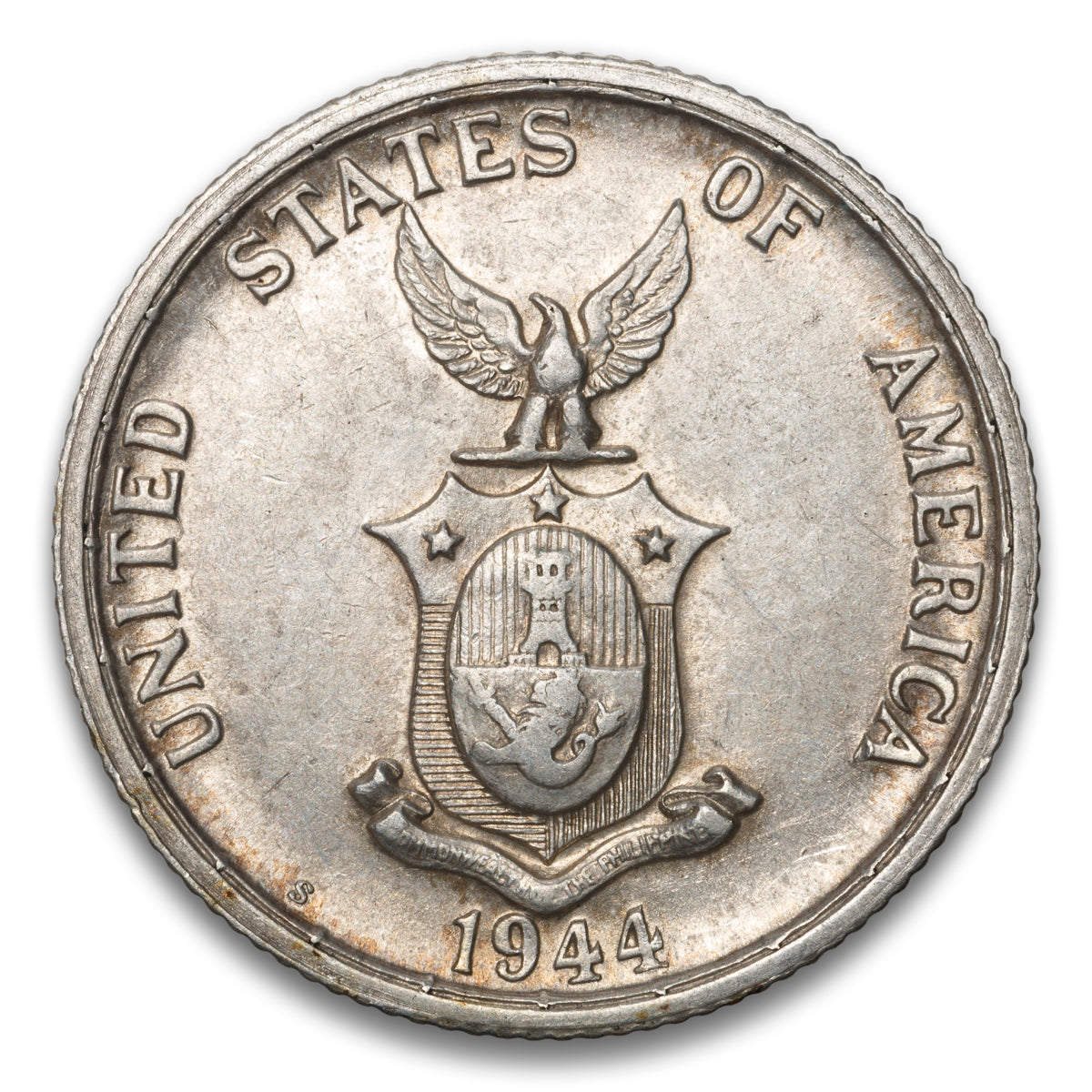 Philippines United States Silver 50 centavos 1944 S
