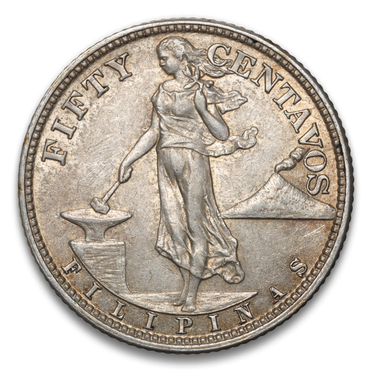 Philippines United States Silver 50 centavos 1944 S