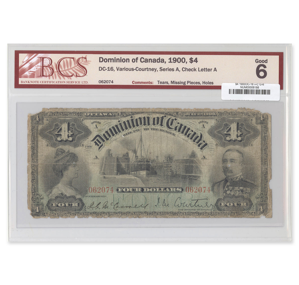 $4 1900 DC-16 various-Courtney BCS G-6