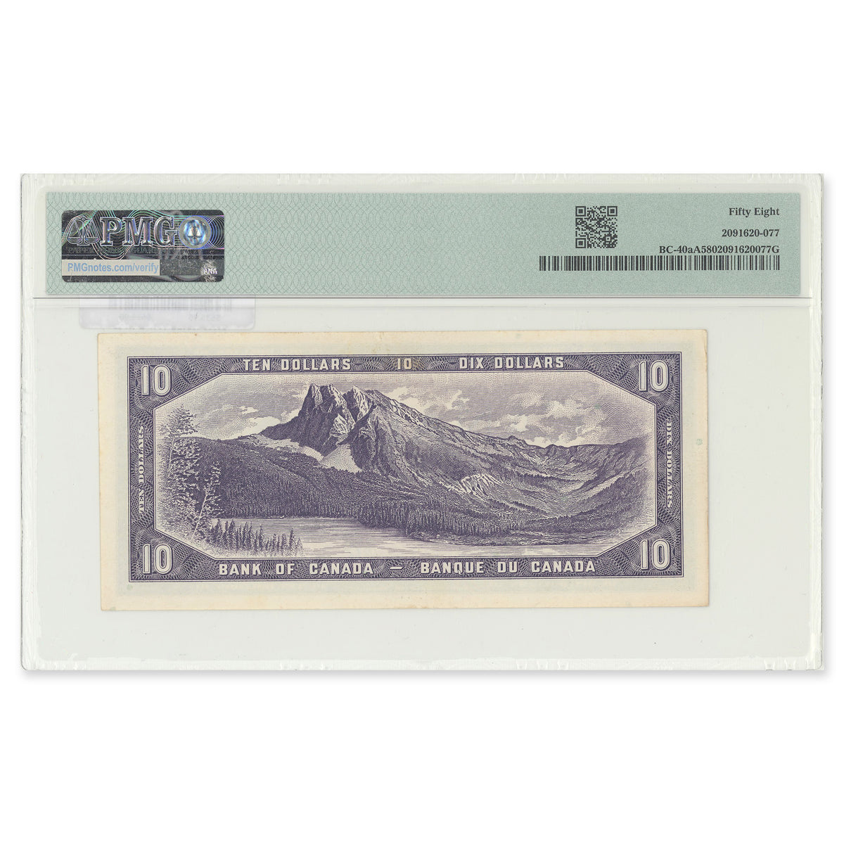 $10 1954 Modified Series BC-40aA Replacement Beattie-Coyne Prefix *A/D PMG AU-58