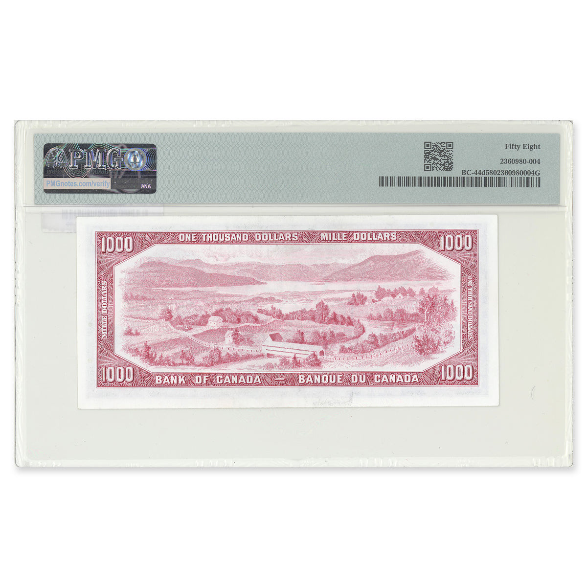 $1000 1954 Modified Series BC-44d Lawson-Bouey Prefix A/K PMG AU-58