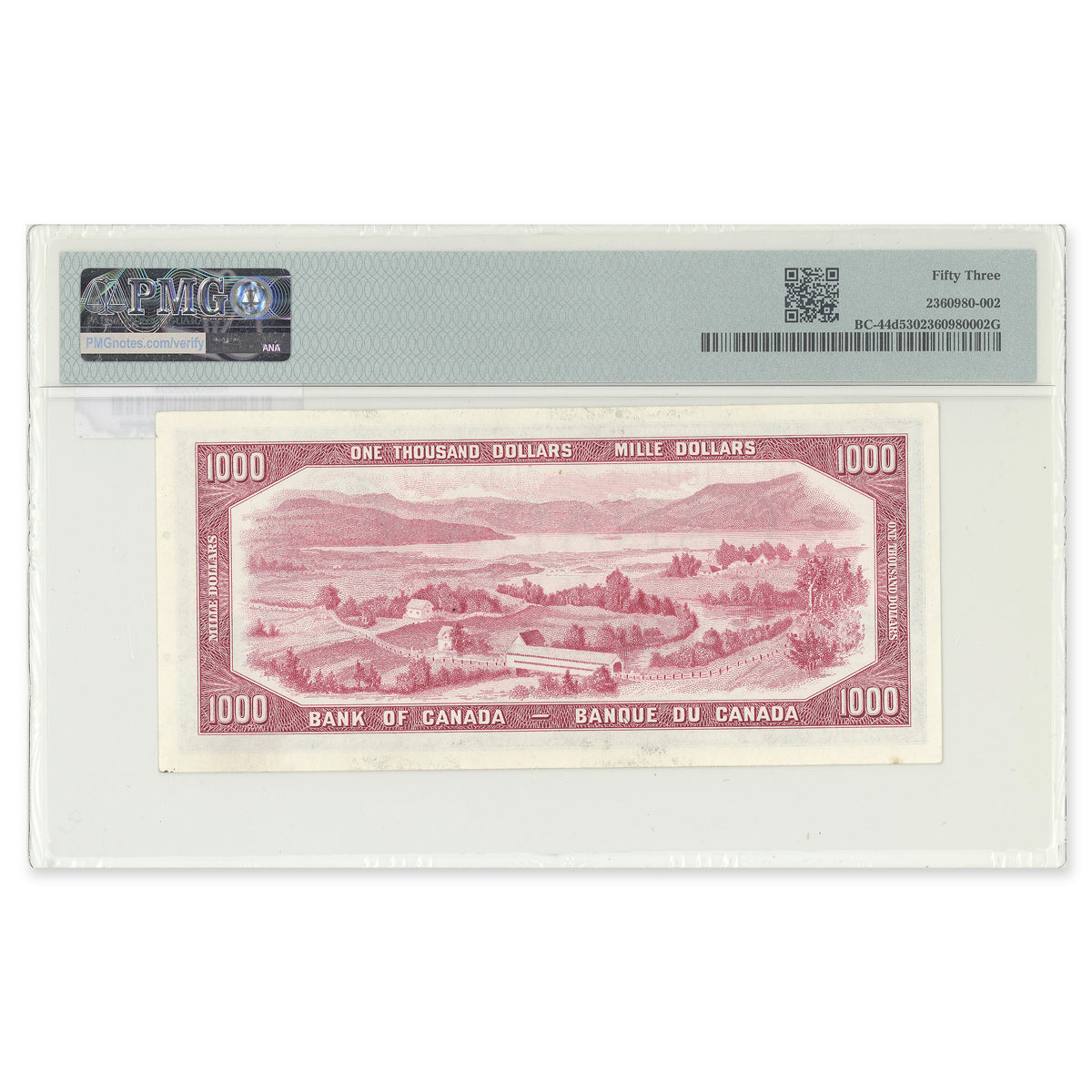 $1000 1954 Modified Series BC-44d Lawson-Bouey Prefix A/K PMG AU-53