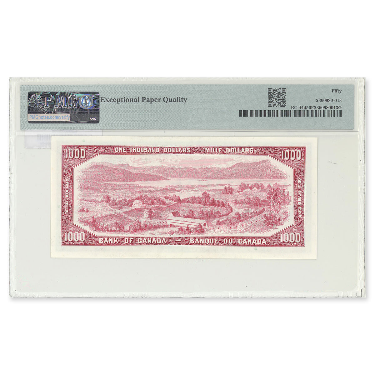 $1000 1954 Modified Series BC-44d Lawson-Bouey Prefix A/K PMG AU-50 EPQ