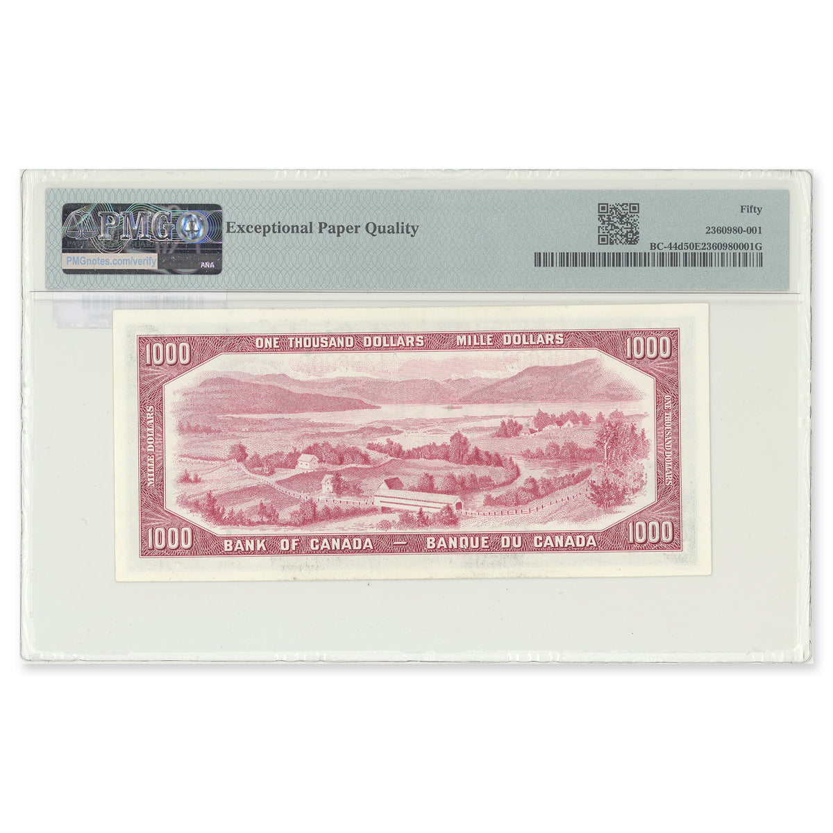 $1000 1954 Modified Series BC-44d Lawson-Bouey Prefix A/K PMG AU-50 EPQ