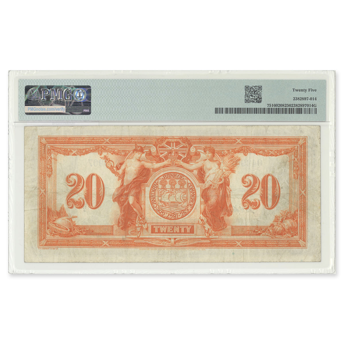 $20 1917 75-16-02-08 Canadian Bank of Commerce Walker-Aird PMG VF-25