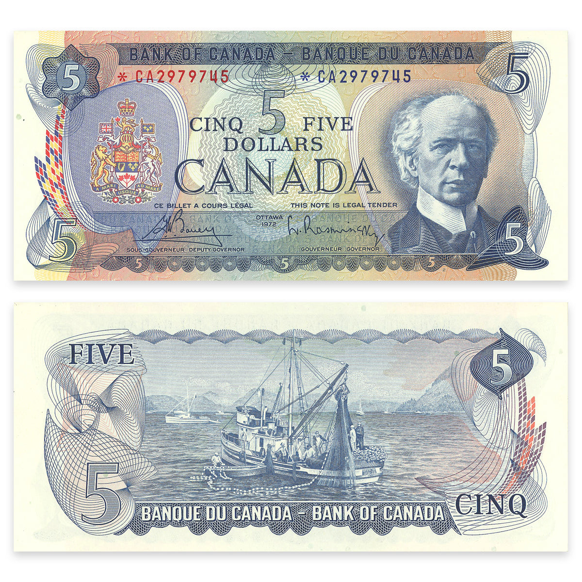 $5 1972 BC-48aA Replacement Bouey-Rasminsky Prefix *CA CUNC-64