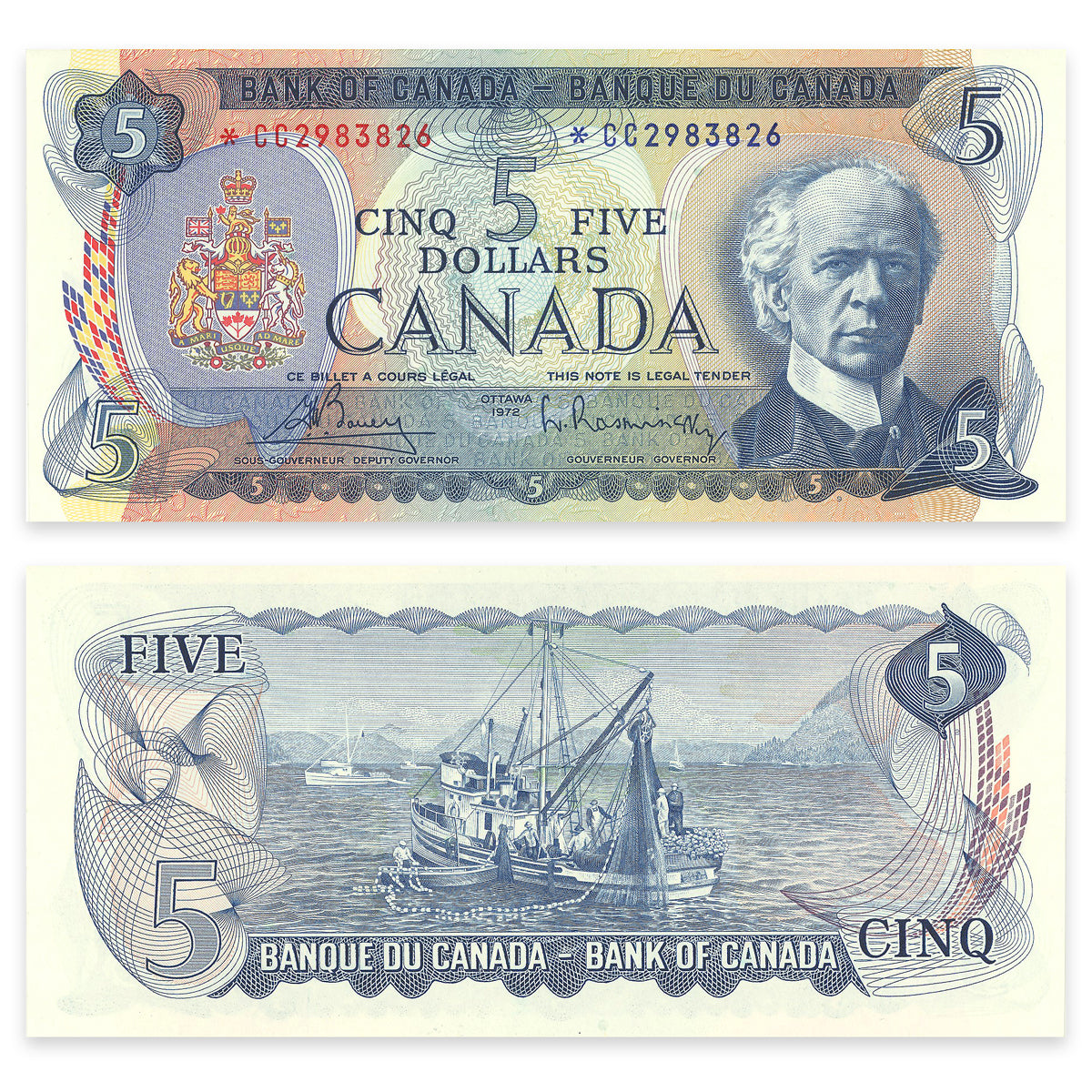 $5 1972 BC-48aA Replacement Bouey-Rasminsky Prefix *CC CUNC-64