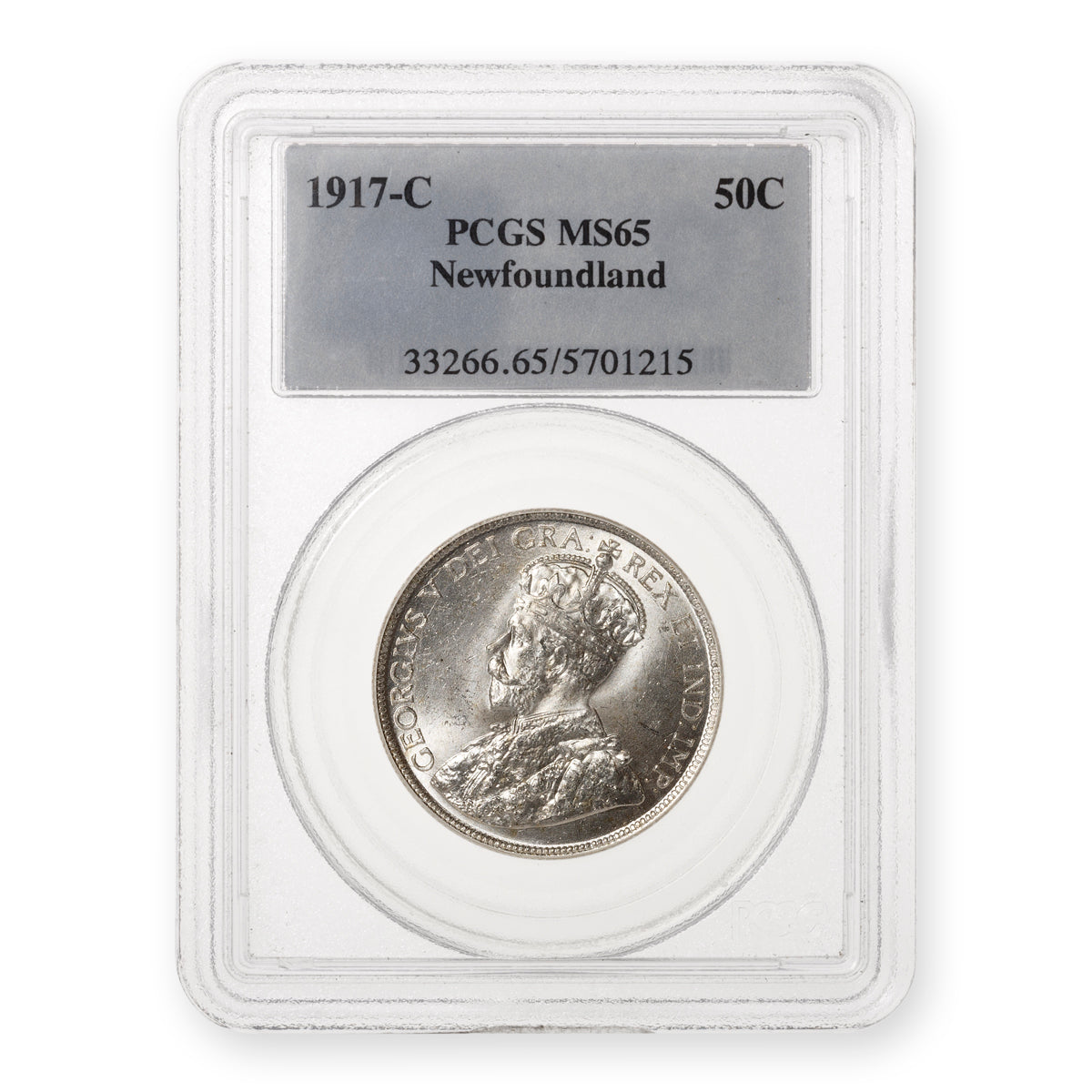 NFLD 50 Cent 1917C PCGS MS-65