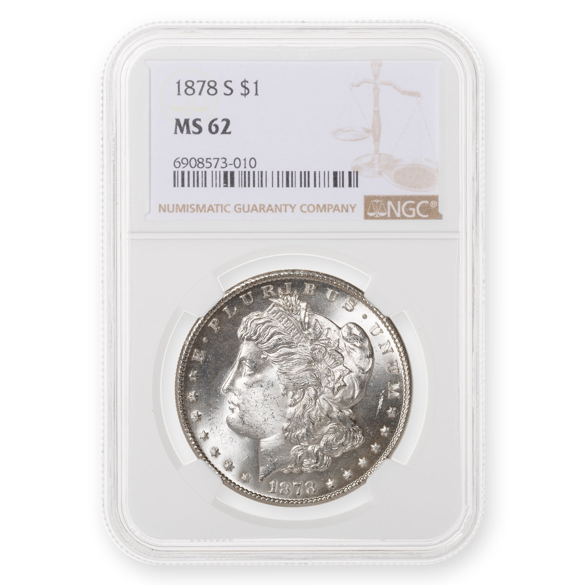 US $1 1878S Morgan NGC MS-62