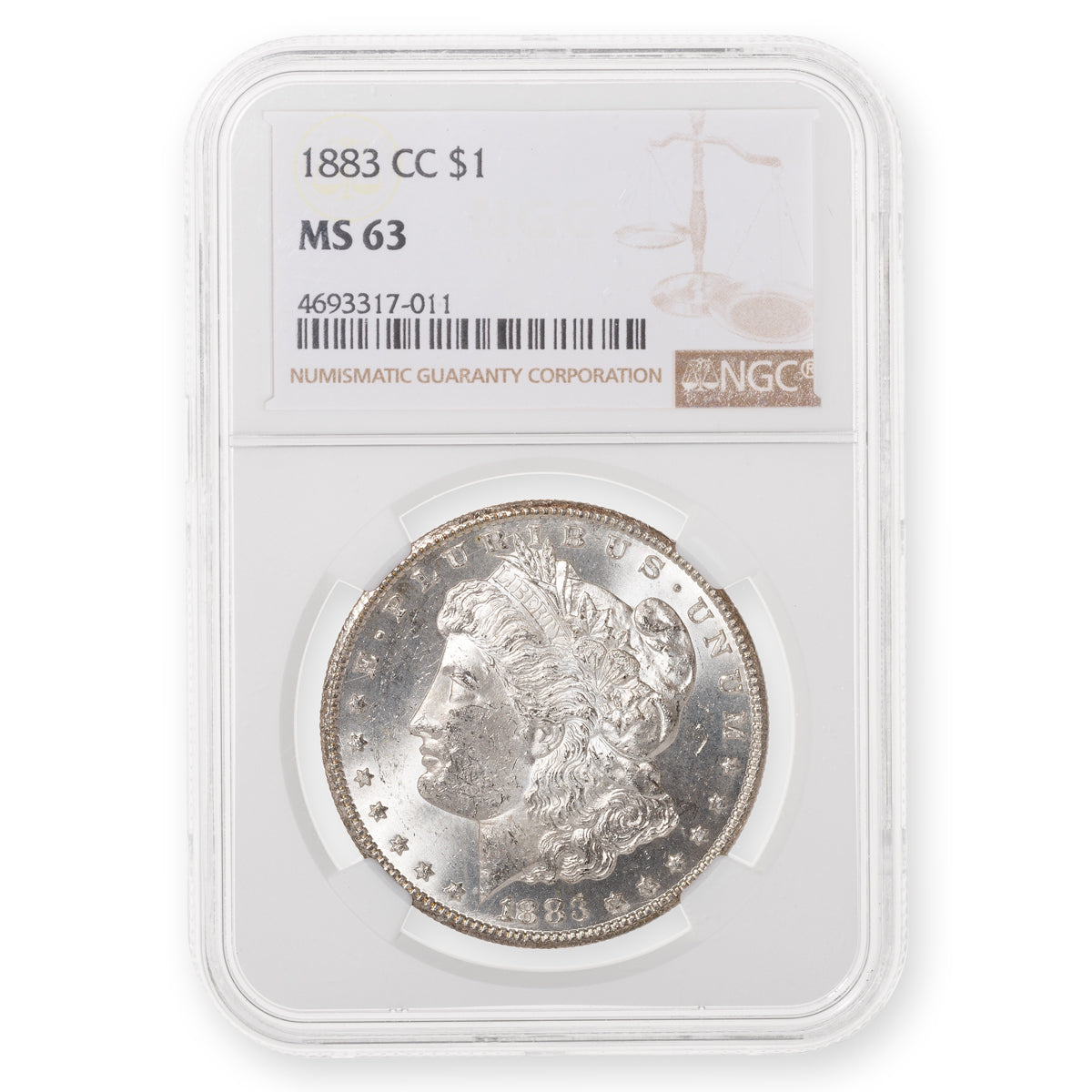 US $1 1883CC Morgan NGC MS-63