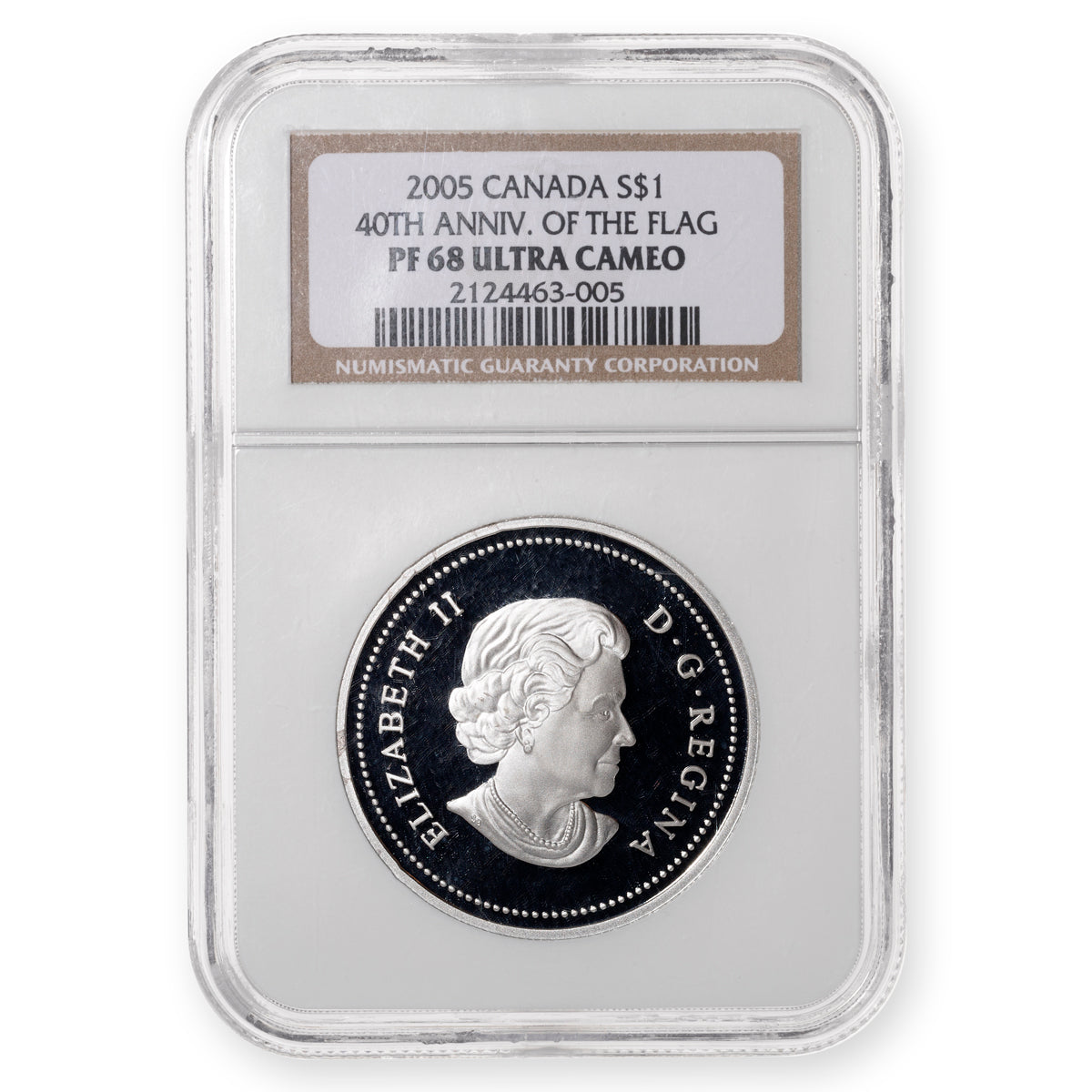 $1 2005 Flag Proof with Enamel NGC PR-68 Ultra Cameo
