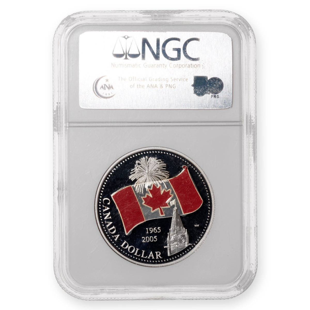 $1 2005 Flag Proof with Enamel NGC PR-68 Ultra Cameo