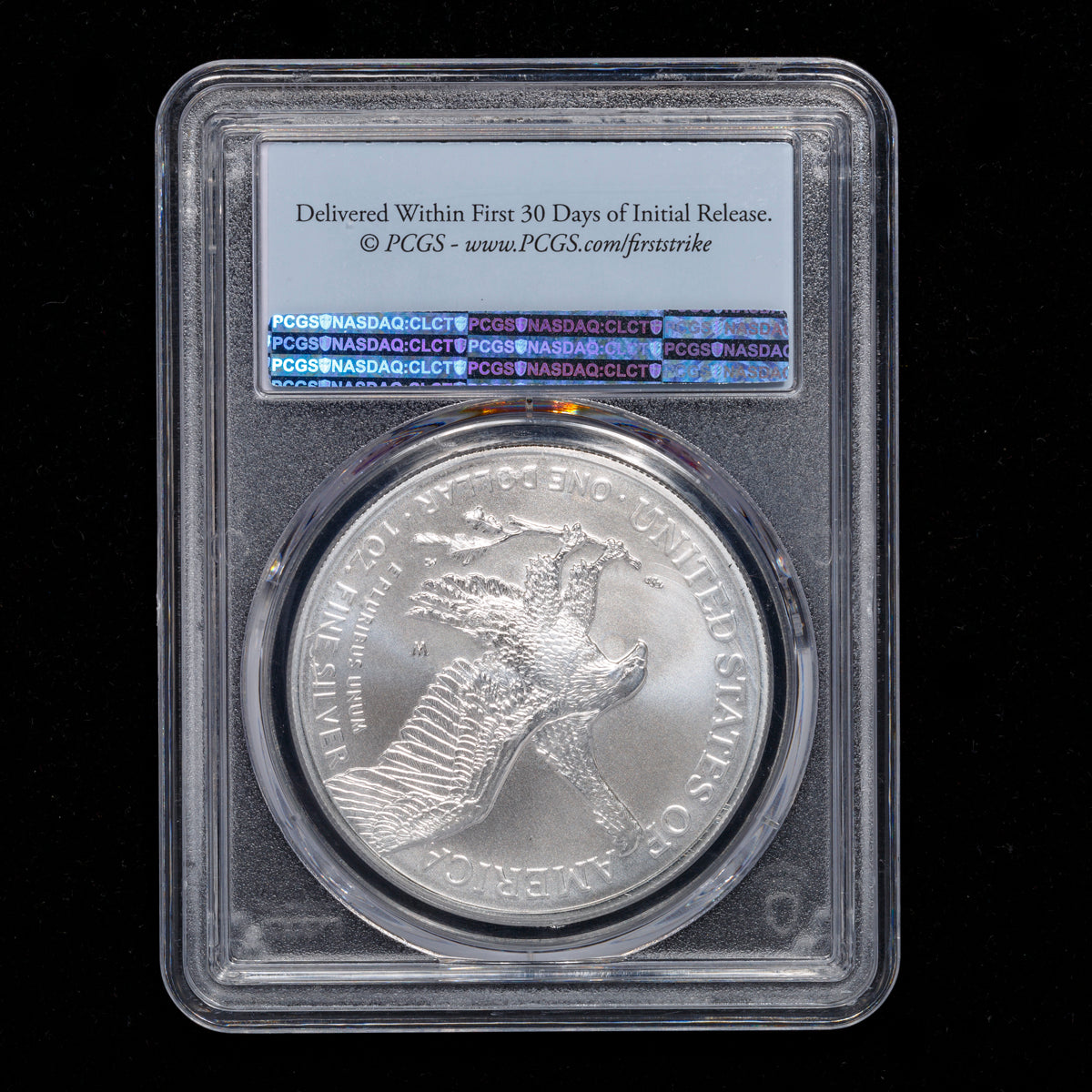 US 1oz .999 Fine Silver $1 Eagle: T2 Burnished 2021 W SP-70