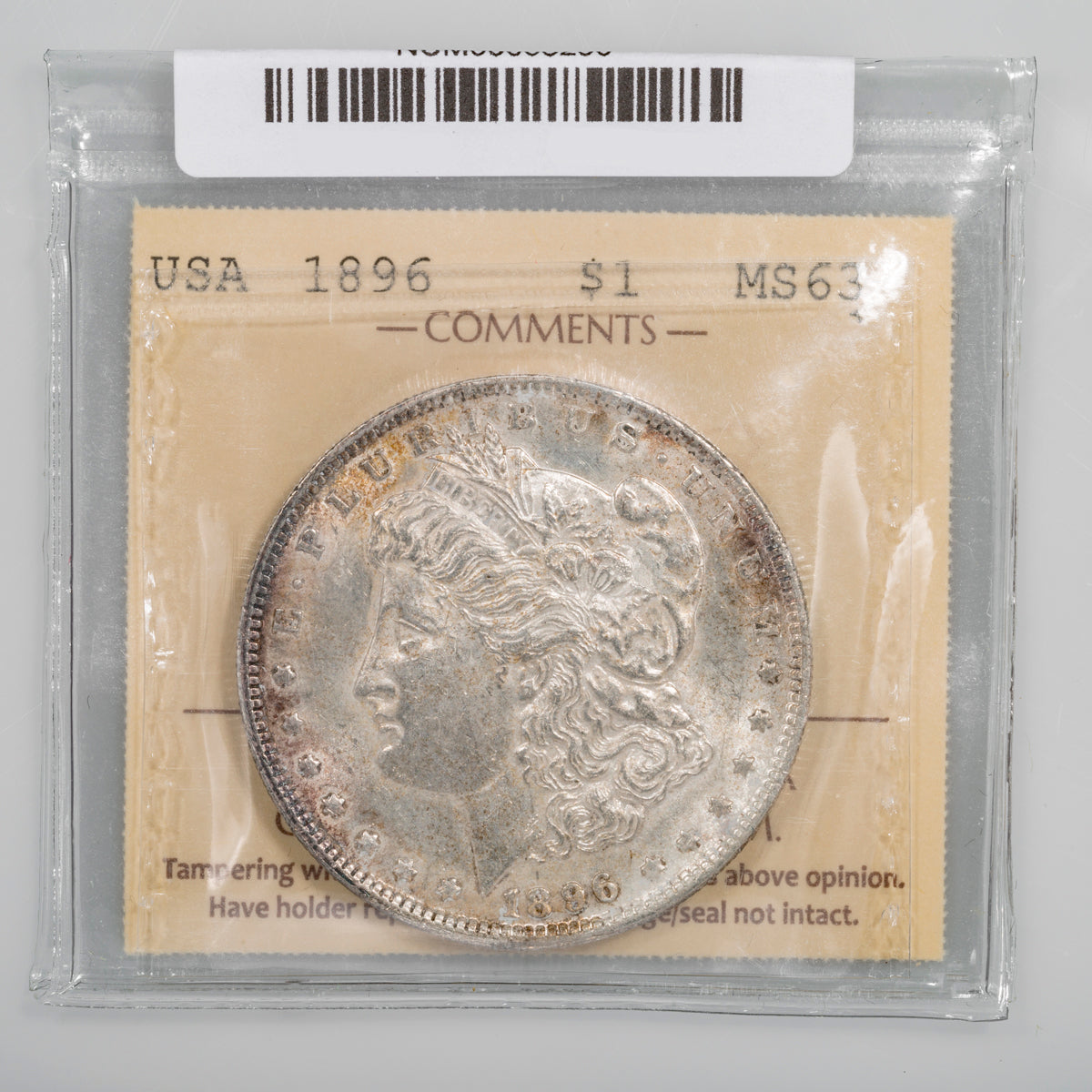 US $1 1896 Morgan ICCS MS-63