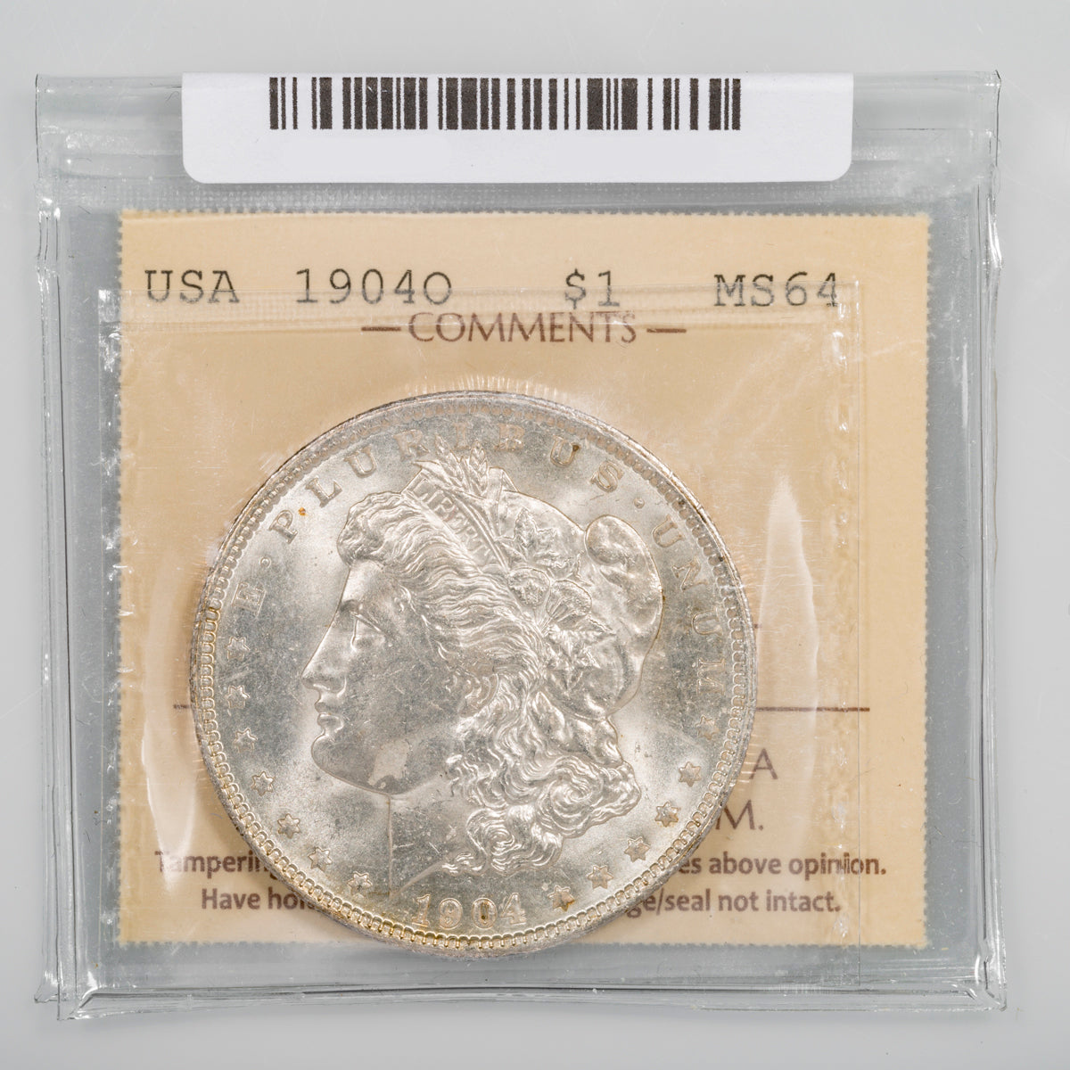 US $1 1904O Morgan ICCS MS-64