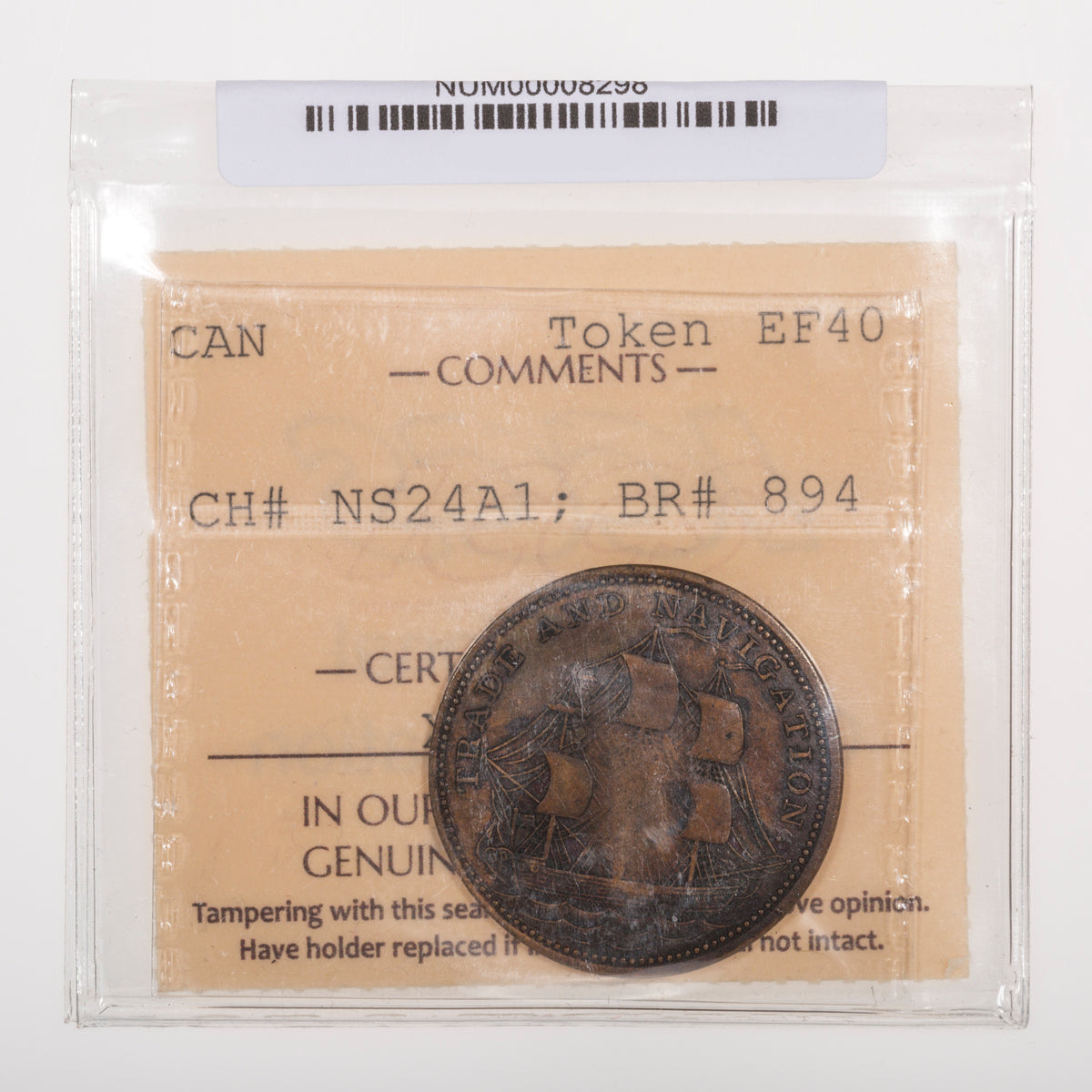 Copper Canada 1820 Nova Scotia Base One Halfpenny Token