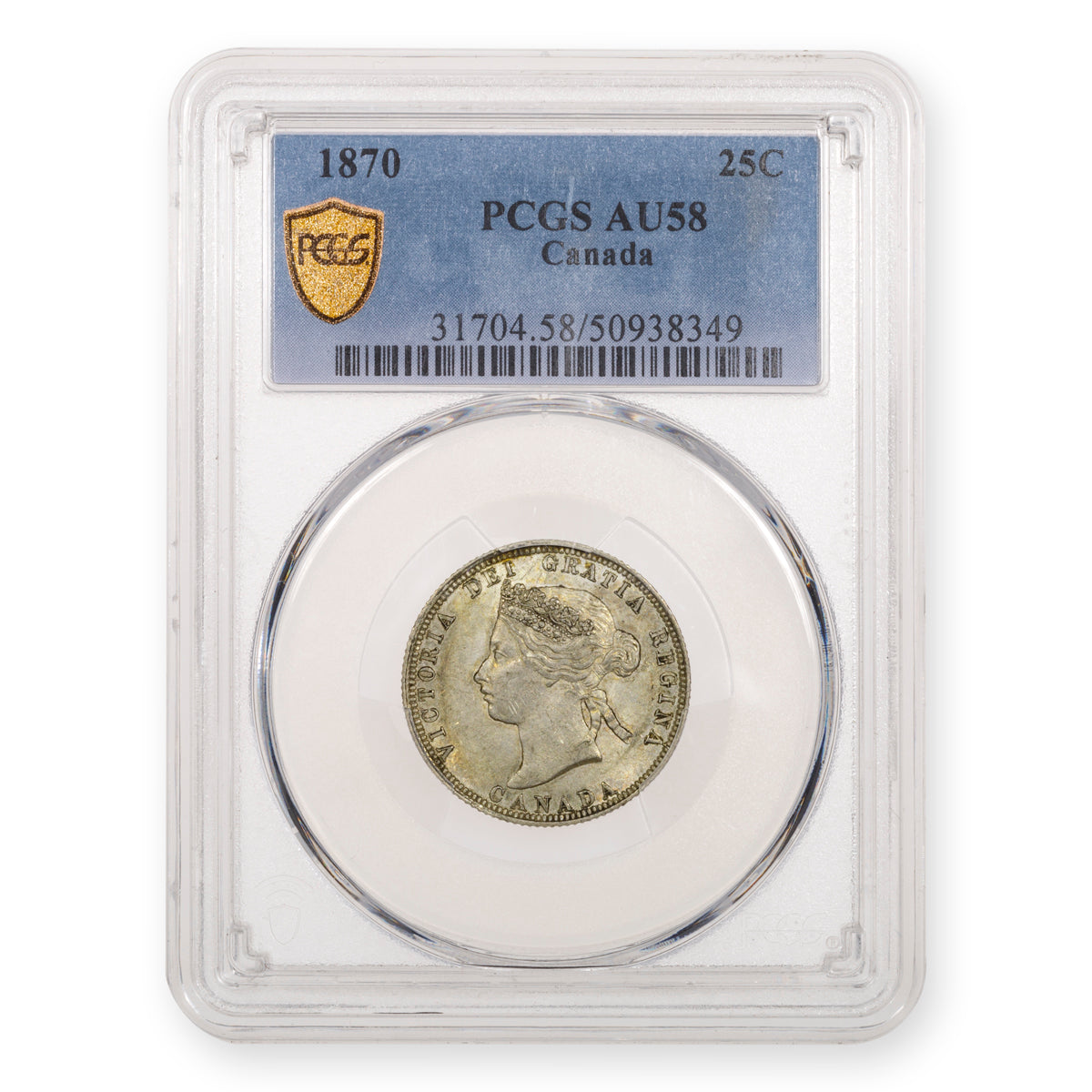 25 Cent 1870 PCGS AU-58