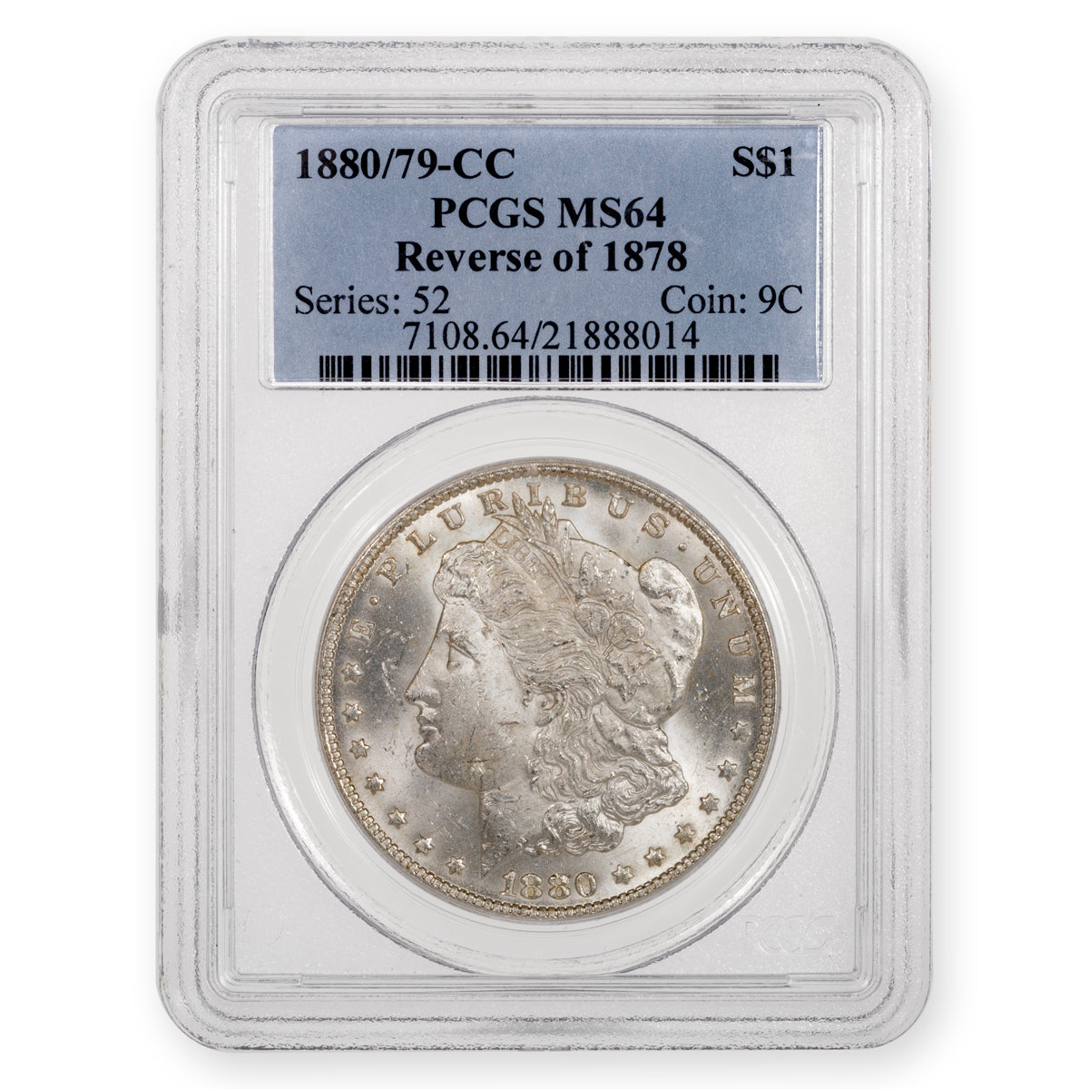$1 1880/79CC Reverse of 1878 PCGS MS-64