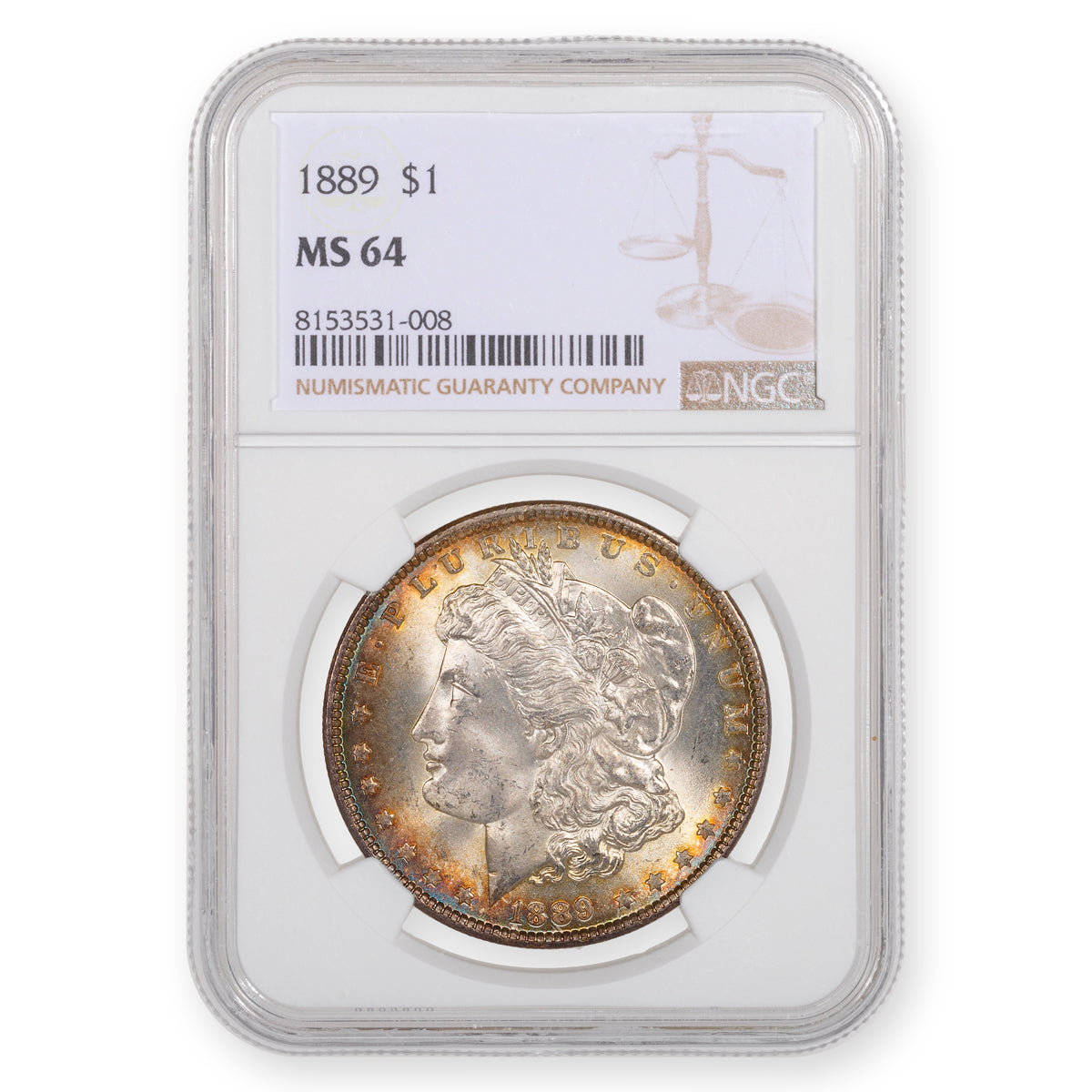 $1 1889 NGC MS-64