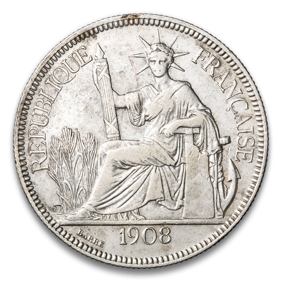 French Indo-China Silver 1 Piastre 1908 A