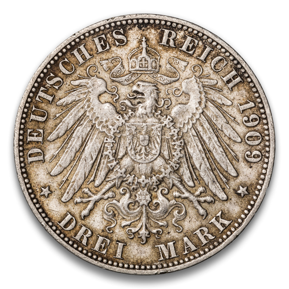 Hamburg - German State Silver 3 Mark 1909 J