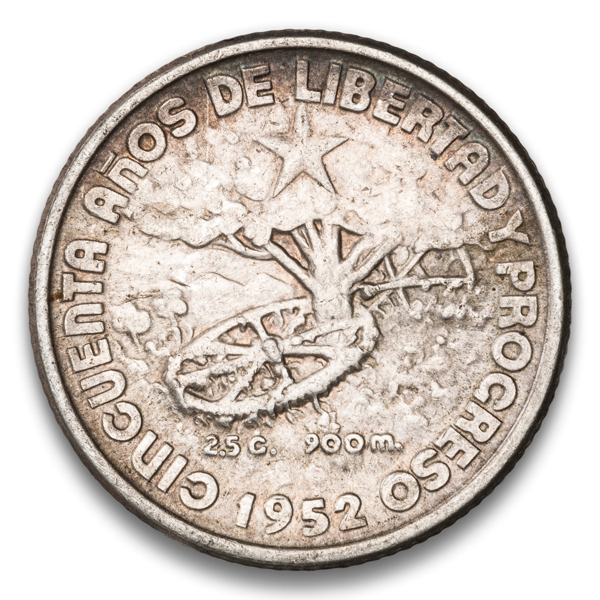 Cuba Silver 10 Centavos 1952
