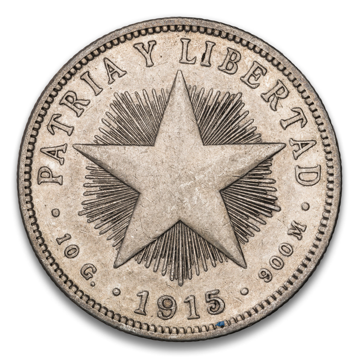 Cuba Silver 40 Centavos 1915