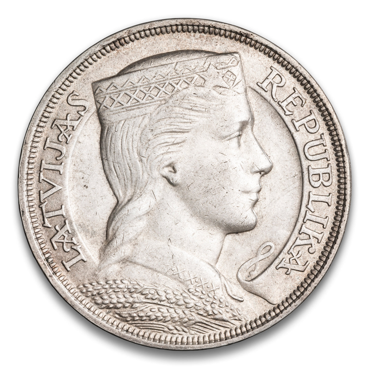 Latvia Silver 5 Lati 1931