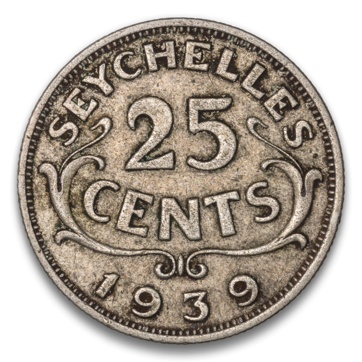Seychelles Silver 25 Cents 1939