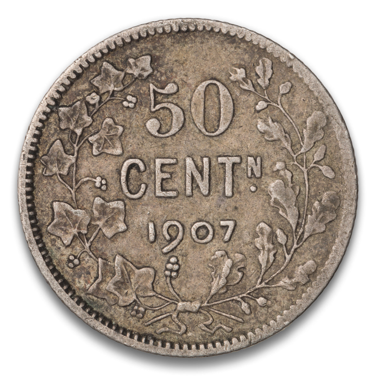 Belgium Silver 50 Centimes 1907