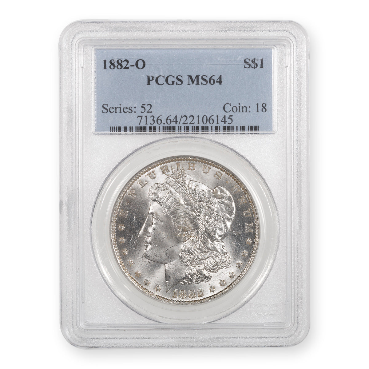 US $1 1882O Morgan Dollar PCGS MS-64