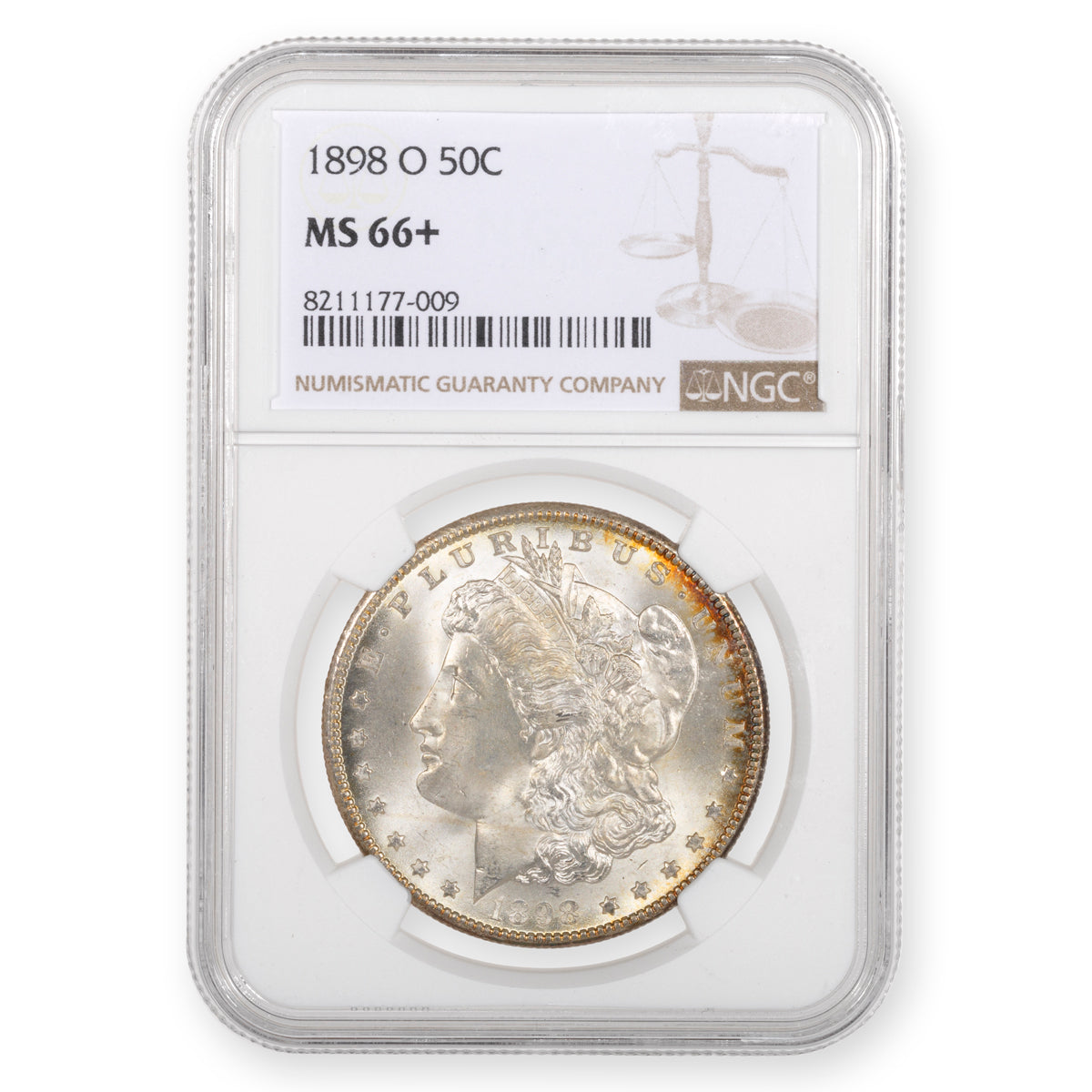 US $1 1898O Morgan Dollar NGC MS-66+ Slab Error on Denomination