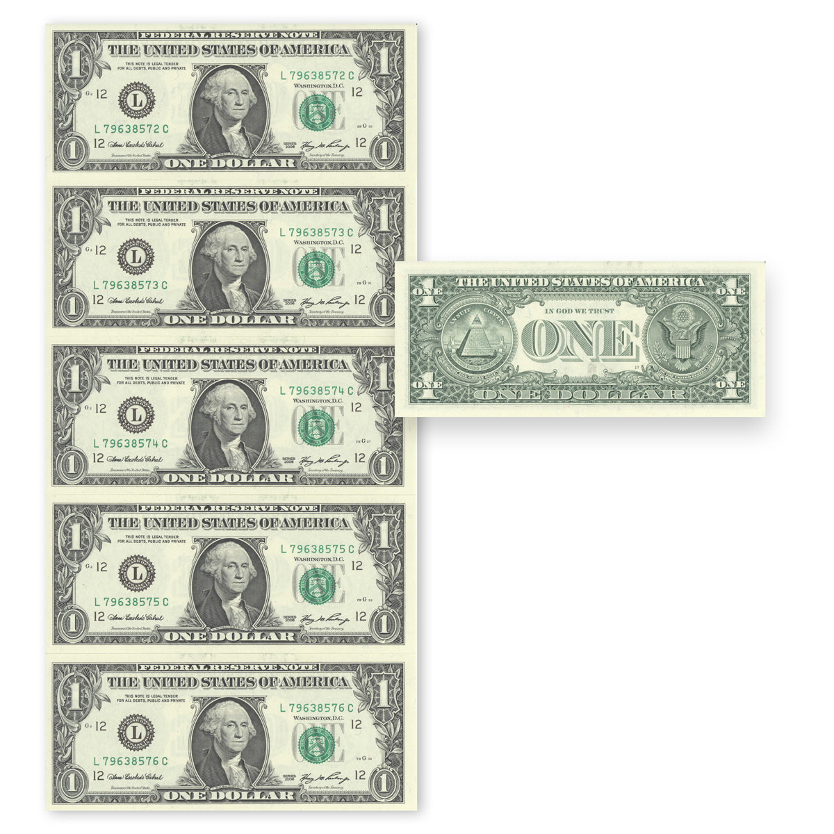 US $1 2006 F-1933L, KL#4801L Cabral-Paulson Prefix L Suffix C CUNC-64