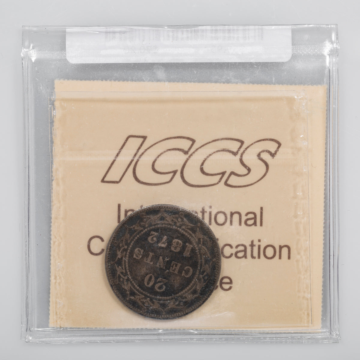 NFLD 20 Cent 1872H ICCS VF-20