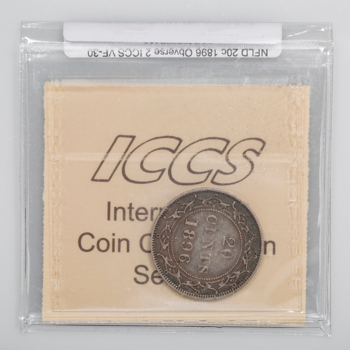 NFLD 20 Cent 1896 Obverse 2 ICCS VF-30