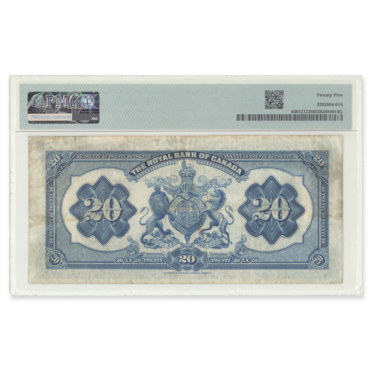 $20 1913 CH# 3630-12-12 Royal Bank of Canada Neill-Holt PMG VF-25