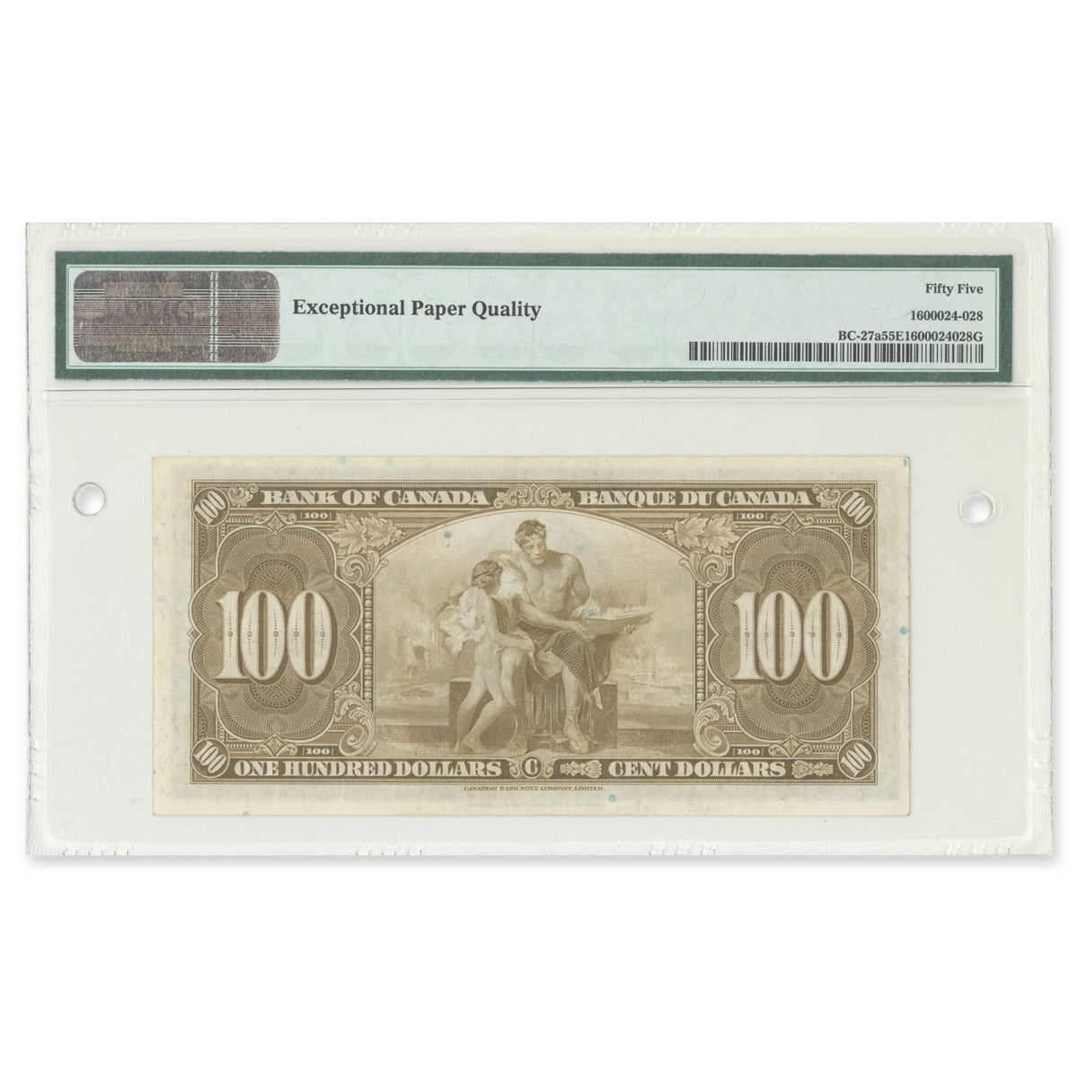 $100 1937 BC-27a Osborne-Towers Prefix A/J PMG AU-55 EPQ
