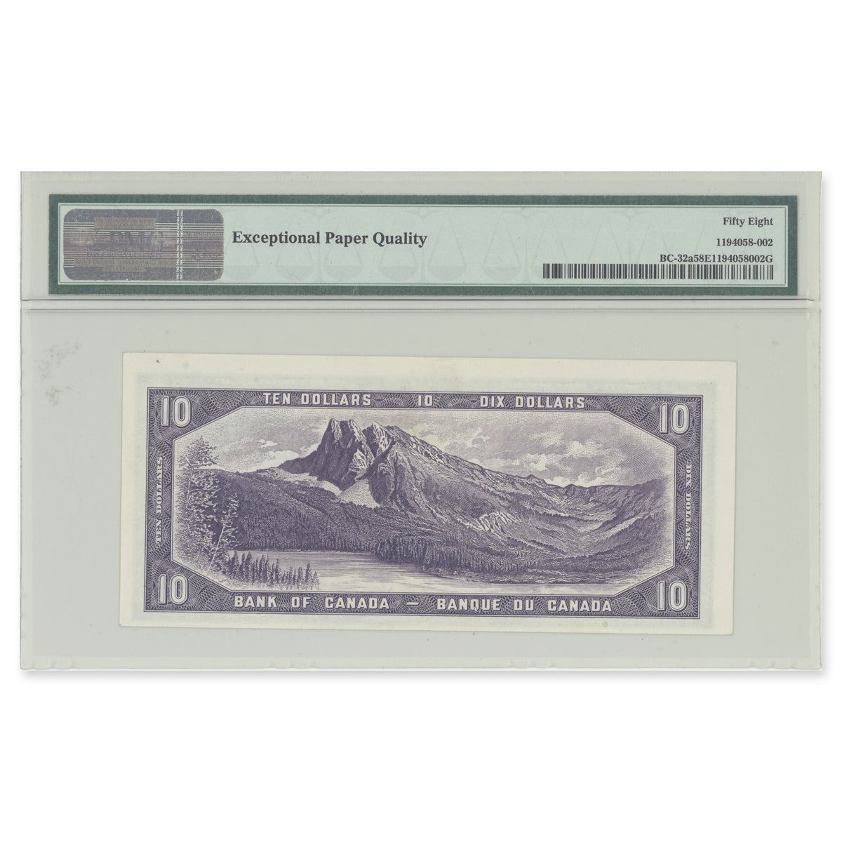 $10 1954 Devil's Face Series BC-32a Coyne-Towers Prefix B/D PMG AU-58 EPQ