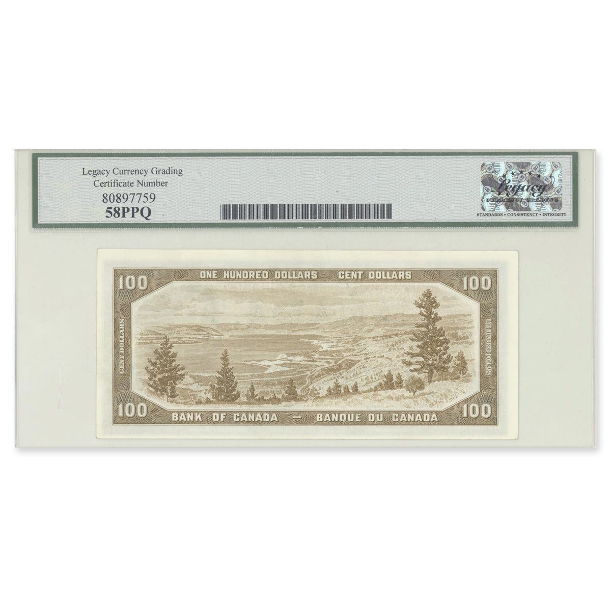 $100 1954 Devil's Face Series BC-35b Beattie-Coyne Prefix A/J Legacy AU-58 PPQ