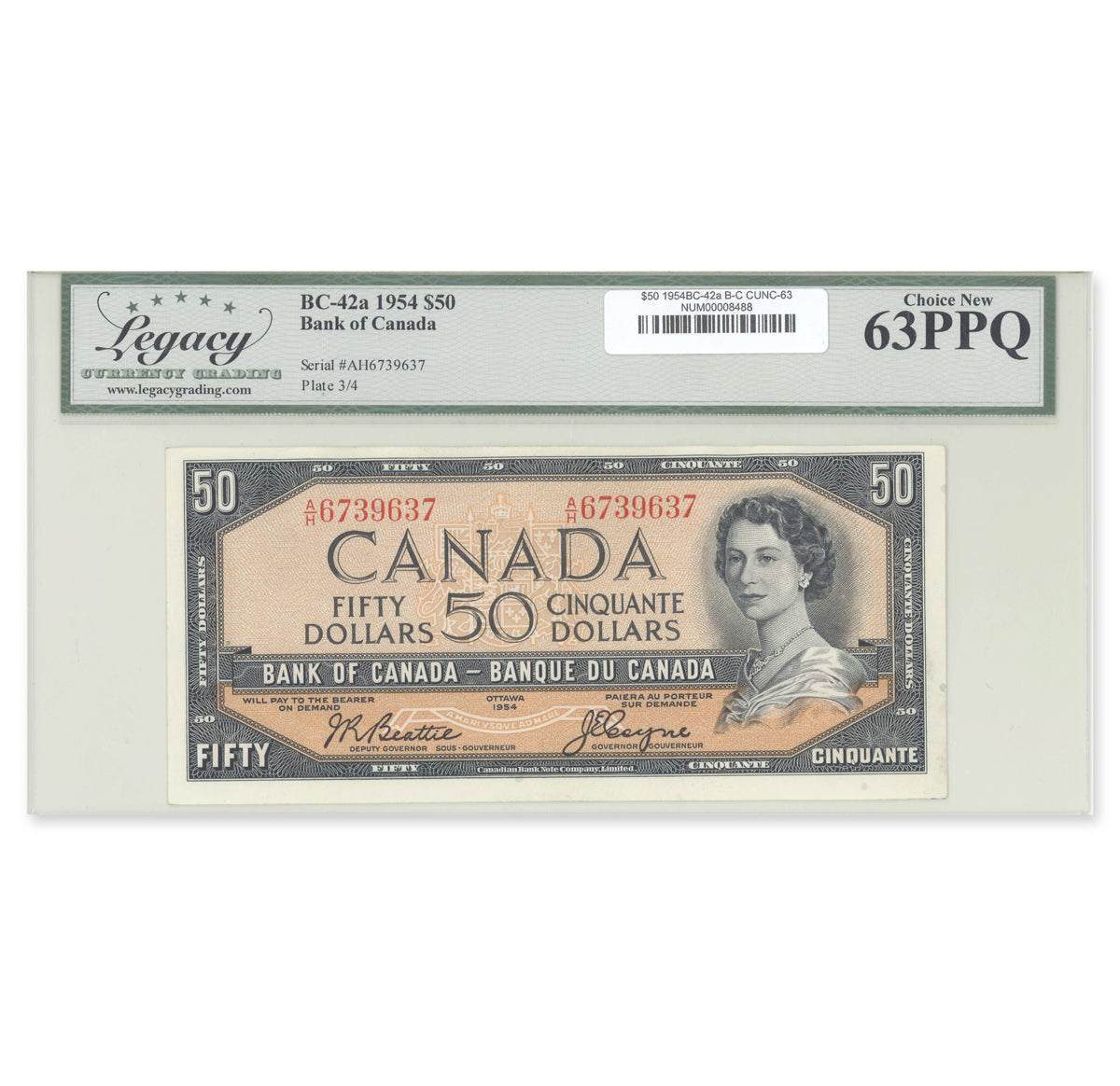 $50 1954 Modified Series BC-42a Beattie-Coyne Prefix A/H Legacy CUNC-63 PPQ